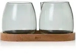 AdHoc Milch-, Grau, Akazie, Holz, Glas, Akazie, 8.5x7.5x16.0 cm, Kaffee & Tee,