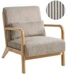 Beliani Sessel, Beige, Hellbraun, Textil, Holz, 64x77x82 cm, Wohnzimmer, Sessel,