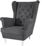 Beautysofa Chesterfield-Sessel, Dunkelgrau, Holz, 1-Sitzer, 82x102x92 cm,...