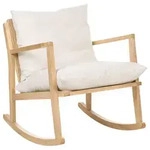 Beliani Schaukelsessel, Beige, Braun, Textil, 65x75x75 cm, Wohnzimmer, Sessel,