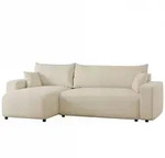 Fun M&ouml;bel Ecksofa, Creme, Textil, Ottomane links, 248x145 cm, Wohnzimmer,...