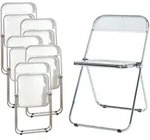 [en.casa] Klappstuhl-Set, Transparent, Metall, Kunststoff, 46x74x47 cm,...