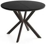WFL Group Esstisch, Schwarz, Metall, 6-Sitzer, Rund,Rund, 140x76x100 cm, Esszimmer,