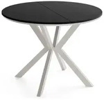 WFL Group Esstisch, Schwarz, Metall, 6-Sitzer, Rund,Rund, 140x76x100 cm, Esszimmer,