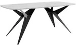Mirjan24 Esstisch, Wei&szlig;, Schwarz, Metall, Oval,Oval, 160x76x90 cm, Esszimmer,