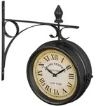 Relaxdays Wanduhr, Schwarz, Metall, Glas, 34x33x10 cm, Dekoration, Uhren, Wanduhren