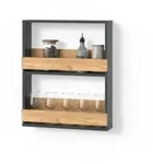 Livinity&reg; Weinglasregal, Honigeiche, Anthrazit, Holzwerkstoff, 2 F&auml;cher,