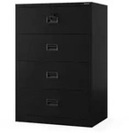 Jan Nowak Metall-Karteischrank, Schwarz, Metall, 90x132x60 cm, Arbeitszimmer,