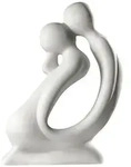 Skulptur Der Kuss, Creme, Keramik, 30x42x14 cm, Dekoration, Skulpturen &...
