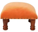 Homescapes Samt-Hocker, Orange, Textil, Uni, Quadratisch, 40x25x40 cm,...