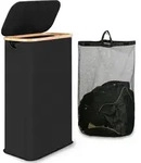 W&auml;schekorb, Schwarz, Textil, 22x70x41 cm, Ordnen & Aufbewahren, W&auml;schek&ouml;rbe &