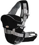 Moni Babytrage, Schwarz, Textil, 24x35x13 cm, unisex, Bauchtragefunktion, Baby...