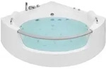 Beliani Whirlpool-Badewanne, Wei&szlig;, Kunststoff, Dreieckig, 150x57x201 cm,...
