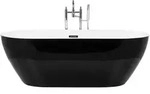 Beliani Badewanne, Schwarz, Kunststoff, Oval, 75x58x150 cm, Badezimmer, Baden &
