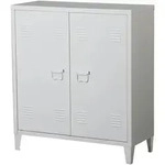 [en.casa] Metallschrank, Wei&szlig;, Metall, 80x90x33 cm, Arbeitszimmer, Aktenschr&auml;nke