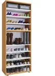 Mid.you Schuhregal, Buche, Kunststoff, 9 F&auml;cher, 70x183x37 cm, Garderobe,