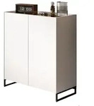 Inn.Furn Schuhschrank, Wei&szlig;, Eiche Artisan, Metall, Nachbildung,Eiche, Uni, 4