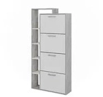 Vicco Schuhkipper, Wei&szlig;, Grau, Holzwerkstoff, Rechteckig, 80x166.1x24.2 cm,