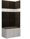 Mirjan24 Garderoben-Set, Wei&szlig;, Braun, Kunststoff, 84x186x46 cm, Garderobe,