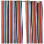 Homescapes &Ouml;senvorhang, Mehrfarbig, Textil, Gestreift, 137x228 cm, Oeko-Tex&reg;,