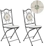 Beliani Gartenstuhl, Wei&szlig;, Metall, 40x90x45 cm, Gartenm&ouml;bel, Gartenst&uuml;hle,