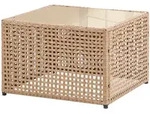 Beliani Couchtisch, Beige, Glas, Quadratisch, 66x43x66 cm, Wohnzimmer,