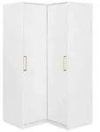 Vente-Unique Kleiderschrank, Wei&szlig;, Holz, Uni, 5 F&auml;cher, Freiform,...