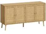 Homcom Sideboard, Natur, Holz, Nachbildung,Kiefer, 2 F&auml;cher, konisch, 40x75x140 cm,