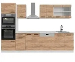 Vicco K&uuml;chenzeile, Eiche, Wei&szlig;, Holzwerkstoff, Rechteckig, 300x206.8x60 cm,