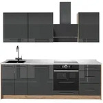 Vicco K&uuml;chenzeile, Anthrazit, Eiche, Holzwerkstoff, Rechteckig, 230x206.8x60...