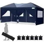 Faltpavillon, Dunkelblau, Textil, 256x256x256 cm, Sonnenschutz & Sichtschutz,