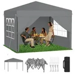 Faltpavillon, Grau, Textil, 300x260x300 cm, Sonnenschutz & Sichtschutz,...