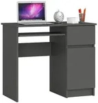 Akord Schreibtisch, Graphit, Holzwerkstoff, 3 F&auml;cher, 1 Schubladen,