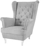 Beautysofa Chesterfield-Sessel, Hellgrau, Holz, 1-Sitzer, 82x102x92 cm,...