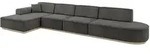 Altdecor Ecksofa, Anthrazit, Textil, 5-Sitzer, L-Form, 412x165 cm, Wohnzimmer,...
