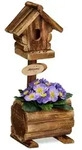Relaxdays Vogelhaus, Braun, Holz, Kunststoff, 15x41x15 cm, Gartenzubeh&ouml;r,