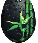 Woltu WC, Schwarz, Gr&uuml;n, Kunststoff, Oval, 37x3x45 cm, Badezimmer, WC...