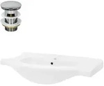 Ml-Design Waschbecken, Wei&szlig;, Keramik, Oval, 51.5x21.5x86 cm, Badezimmer, Waschbecken