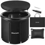 tectake Eisbadetonne, Schwarz, Kunststoff, Rund, 90x75x90 cm, Freizeit, Pools...