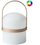 Beliani Led-Tischlampe, Wei&szlig;, Hellbraun, Kunststoff, 14x25x14 cm, Lampen &...