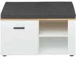 Xora Garderobenbank, Wei&szlig;, Eiche, Kunststoff, 2-Sitzer, F&uuml;llung: Schaumstoff,