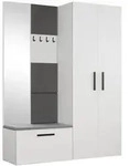 Masseno Garderobenschrank, Wei&szlig;, Holzwerkstoff, 8 F&auml;cher, 160.6x204x40 cm,