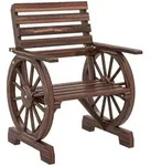 Outsunny Gartenstuhl, Braun, Holz, 1-Sitzer, 55x90x66 cm, Gartenm&ouml;bel,