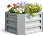 Hochbeet, Silber, Metall, 41,5 L, 50x30x40 cm, Gartenzubeh&ouml;r, Hochbeete