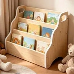 Relaxdays B&uuml;cherregal, Hellbraun, Holzwerkstoff, 51x31x28 cm, Kinderzimmer &