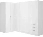 Vente-Unique Kleiderschrank, Wei&szlig;, Holz, Uni, 10 F&auml;cher, 3 Schubladen,...