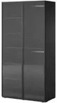 Masseno Dreht&uuml;renschrank, Schwarz, Holzwerkstoff, 6 F&auml;cher, Rechteckig,...