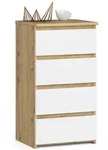 Akord Kommode, Eiche Artisan, Wei&szlig;, Holzwerkstoff, Nachbildung, Holz Optik, 4
