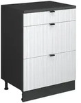 Vicco K&uuml;chenschrank, Wei&szlig;, Anthrazit, Holzwerkstoff, 3 Schubladen, Rechteckig,