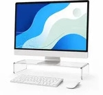 Relaxdays Monitorst&auml;nder, Transparent, Kunststoff, 35x10x20 cm, Arbeitszimmer,